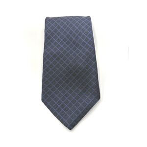 Robert Talbott Studio Mens Tie Navy‎ Black Diamond Grid Silk Wool Hand Sewn USA
